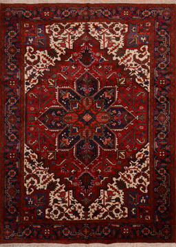 Persian Heriz Red Rectangle 7x10 ft Wool Carpet 111992