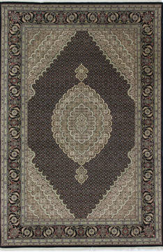 Mahi Black Hand Knotted 6'7" X 9'11"  Area Rug 902-111997