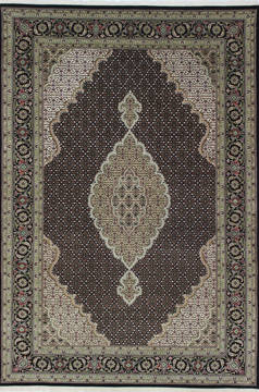 Mahi Black Hand Knotted 6'8" X 9'10"  Area Rug 902-111999