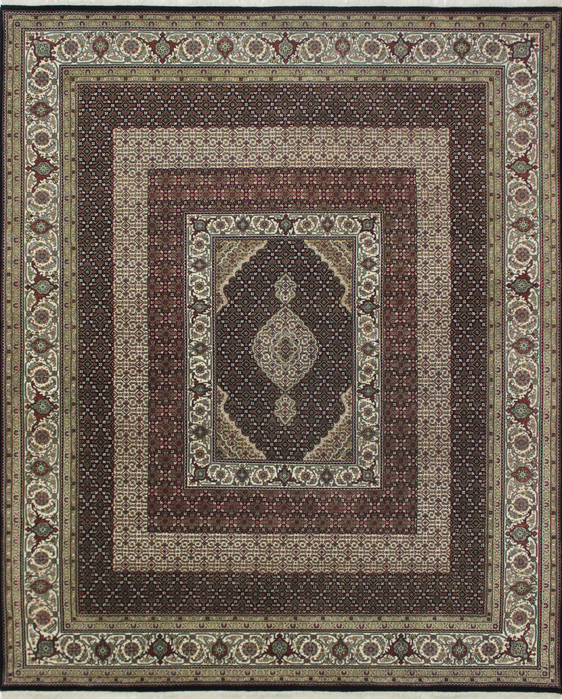 Mahi Black Hand Knotted 83 X 101 Area Rug 902-112009 Image 0