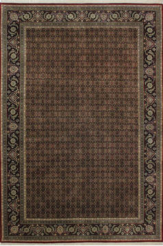 Indian Mahi Red Rectangle 7x10 ft Wool and Silk Carpet 112012