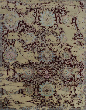Modern Red Hand Knotted 7'9" X 9'10"  Area Rug 902-112022