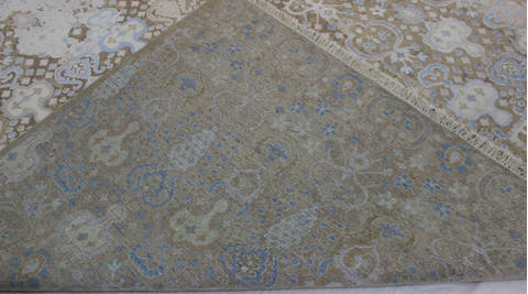 Modern Beige Hand Knotted 80 X 100 Area Rug 902-112023 Image 2