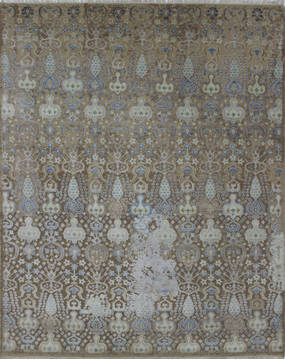 Modern Beige Hand Knotted 8'0" X 10'0"  Area Rug 902-112023
