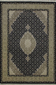 Mahi Black Hand Knotted 4'1" X 6'0"  Area Rug 902-112036