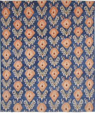 Pakistani Modern Blue Rectangle 8x10 ft Wool Carpet 112057