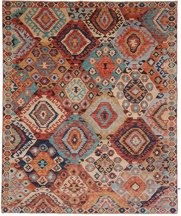 Modern Multicolor Hand Knotted 711 X 97  Area Rug 254-112058 Image 0