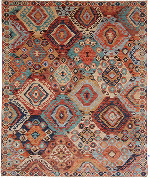 Pakistani Modern Multicolor Rectangle 8x10 ft Wool Carpet 112058