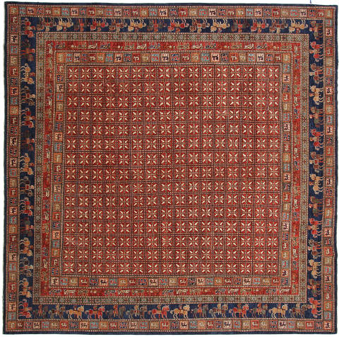Haji Jalili Red Square Hand Knotted 910 X 911  Area Rug 254-112062 Image 0