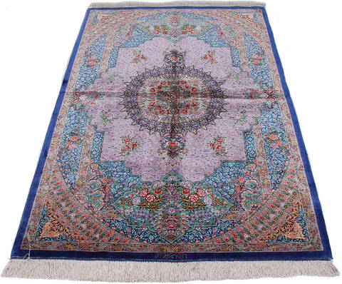 Qum Blue Hand Knotted 33 X 50 Area Rug 254-112073 Image 3