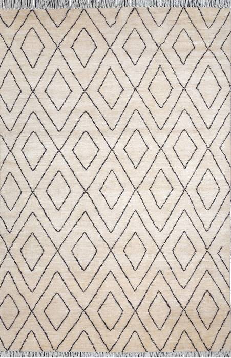 Moroccan White Hand Knotted 64 X 95 Area Rug 700-112086 Image 0