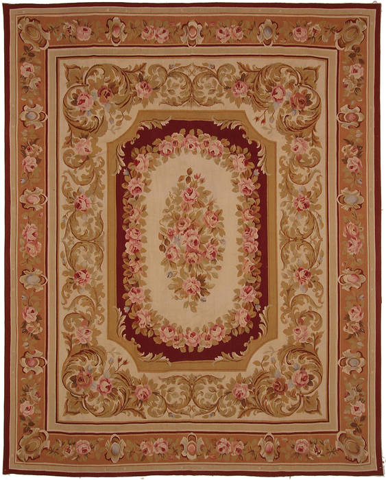 Aubusson Beige Hand Knotted 80 X 100 Area Rug 254-112101 Image 0