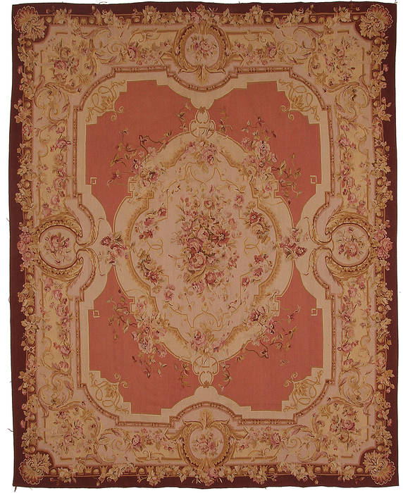 Aubusson Beige Hand Knotted 80 X 100 Area Rug 254-112103 Image 0