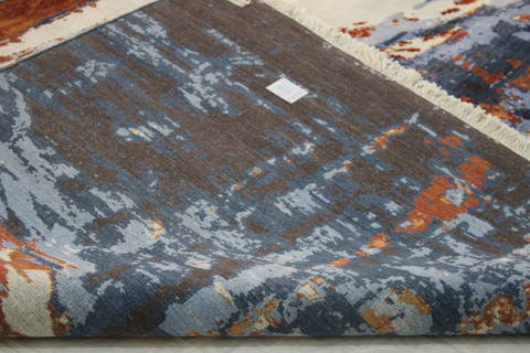 Modern Blue Hand Knotted 710 X 100 Area Rug 902-112113 Image 3