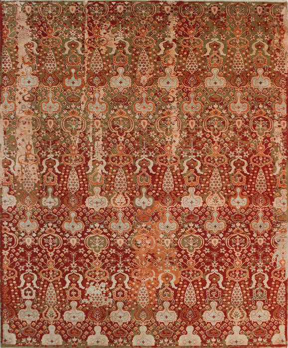 Modern Multicolor Hand Knotted 710 X 99 Area Rug 902-112115 Image 0