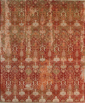 Floral Multicolor Hand Knotted 7'10" X 9'9"  Area Rug 902-112115