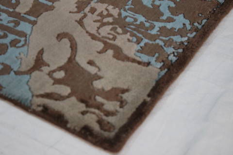 Modern Brown Hand Knotted 79 X 99 Area Rug 902-112117 Image 3