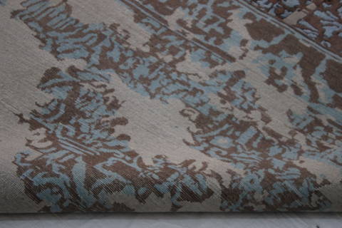 Modern Brown Hand Knotted 79 X 99 Area Rug 902-112117 Image 5