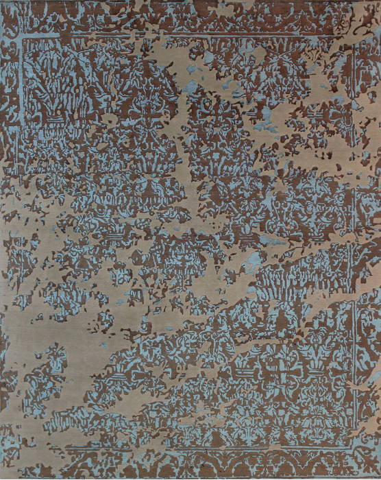 Modern Brown Hand Knotted 79 X 99 Area Rug 902-112117 Image 0