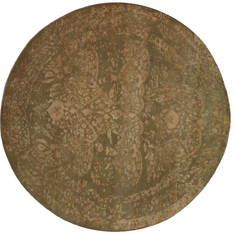 Agra Green Round Hand Knotted 8'2" X 8'2"  Area Rug 902-112141