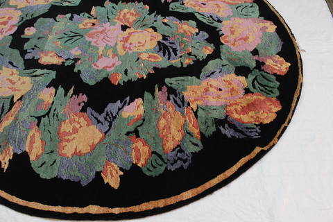 Tapestry Black Round Hand Knotted 79 X 711 Area Rug 902-112143 Image 1