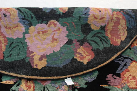 Tapestry Black Round Hand Knotted 79 X 711 Area Rug 902-112143 Image 3