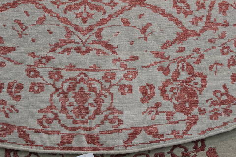 Modern Green Round Hand Knotted 82 X 82 Area Rug 902-112146 Image 3