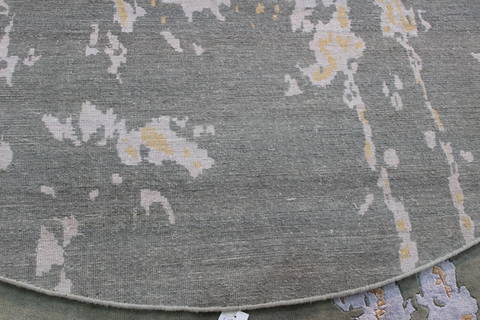 Modern Green Round Hand Knotted 81 X 81 Area Rug 902-112147 Image 3