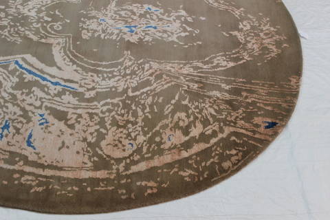 Modern Brown Round Hand Knotted 80 X 82 Area Rug 902-112148 Image 1