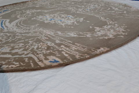 Modern Brown Round Hand Knotted 80 X 82 Area Rug 902-112148 Image 2