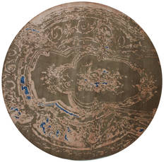 Modern Brown Round Hand Knotted 8'0" X 8'2"  Area Rug 902-112148