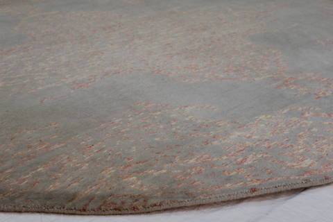 Modern Beige Round Hand Knotted 81 X 84 Area Rug 902-112149 Image 2
