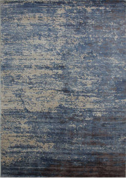 Indian Modern Blue Rectangle 5x7 ft Art Silk Carpet 112152