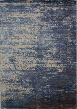 Indian Modern Blue Rectangle 5x8 ft Art Silk Carpet 112153