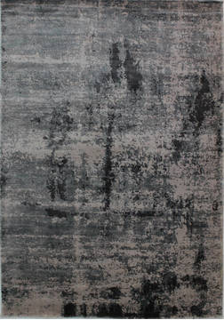 Indian Modern Grey Rectangle 5x8 ft Art Silk Carpet 112155