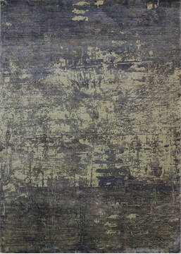 Indian Modern Grey Rectangle 5x8 ft Art Silk Carpet 112156