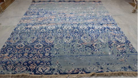 Jaipur Blue Hand Knotted 81 X 104 Area Rug 905-112226 Image 1