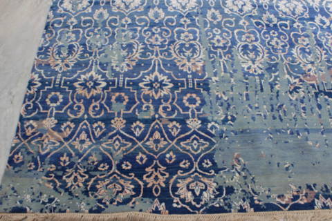 Jaipur Blue Hand Knotted 81 X 104 Area Rug 905-112226 Image 2