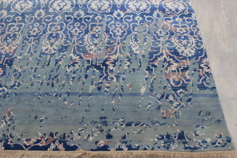 Jaipur Blue Hand Knotted 81 X 104 Area Rug 905-112226 Image 6