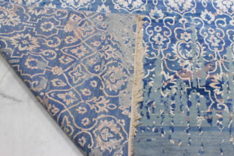 Jaipur Blue Hand Knotted 81 X 104 Area Rug 905-112226 Image 7