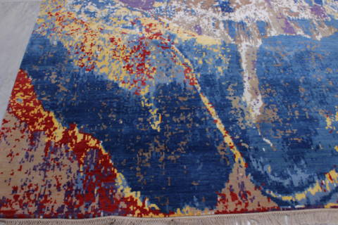 Jaipur Blue Hand Knotted 80 X 101 Area Rug 905-112227 Image 1
