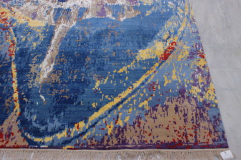 Jaipur Blue Hand Knotted 80 X 101 Area Rug 905-112227 Image 2