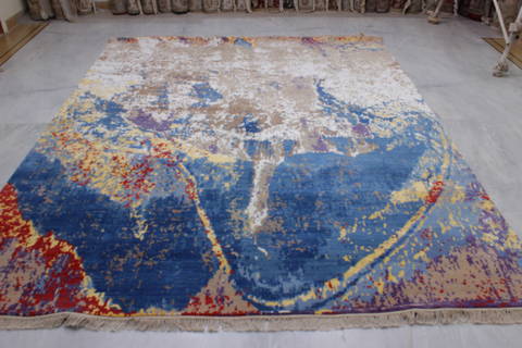 Jaipur Blue Hand Knotted 80 X 101 Area Rug 905-112227 Image 6