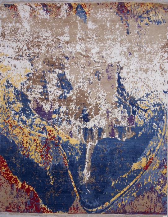 Jaipur Blue Hand Knotted 80 X 101 Area Rug 905-112227 Image 0