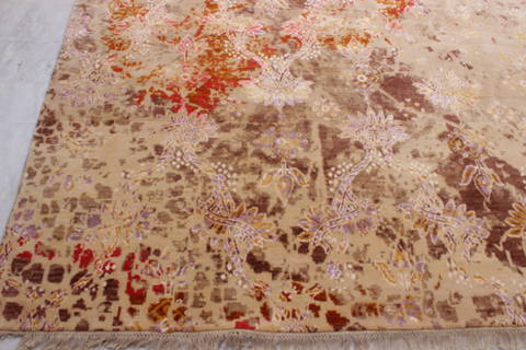 Modern Purple Hand Knotted 92 X 122 Area Rug 905-112235 Image 2
