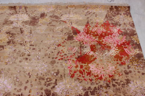 Modern Purple Hand Knotted 92 X 122 Area Rug 905-112235 Image 5