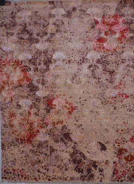 Modern Purple Hand Knotted 9'2" X 12'2"  Area Rug 905-112235