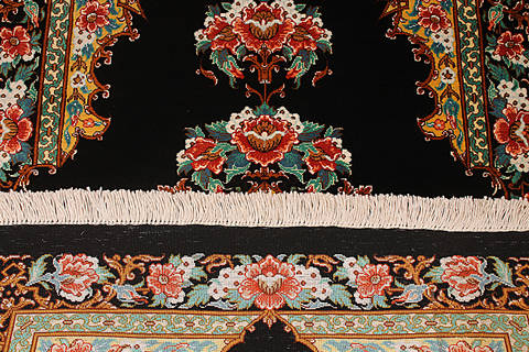 Qum Black Hand Knotted 20 X 30 Area Rug 254-112256 Image 4