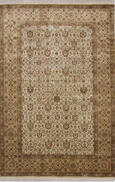 Jaipur White Hand Knotted 4'1" X 6'2"  Area Rug 905-112270