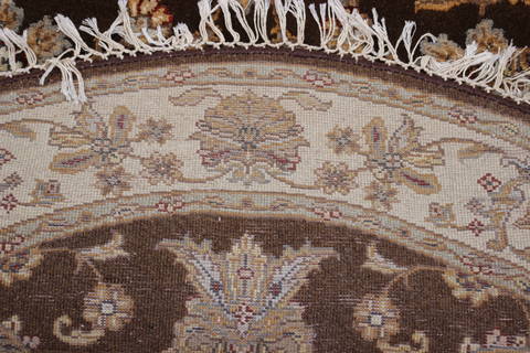 Jaipur Brown Round Hand Knotted 42 X 42 Area Rug 905-112281 Image 3